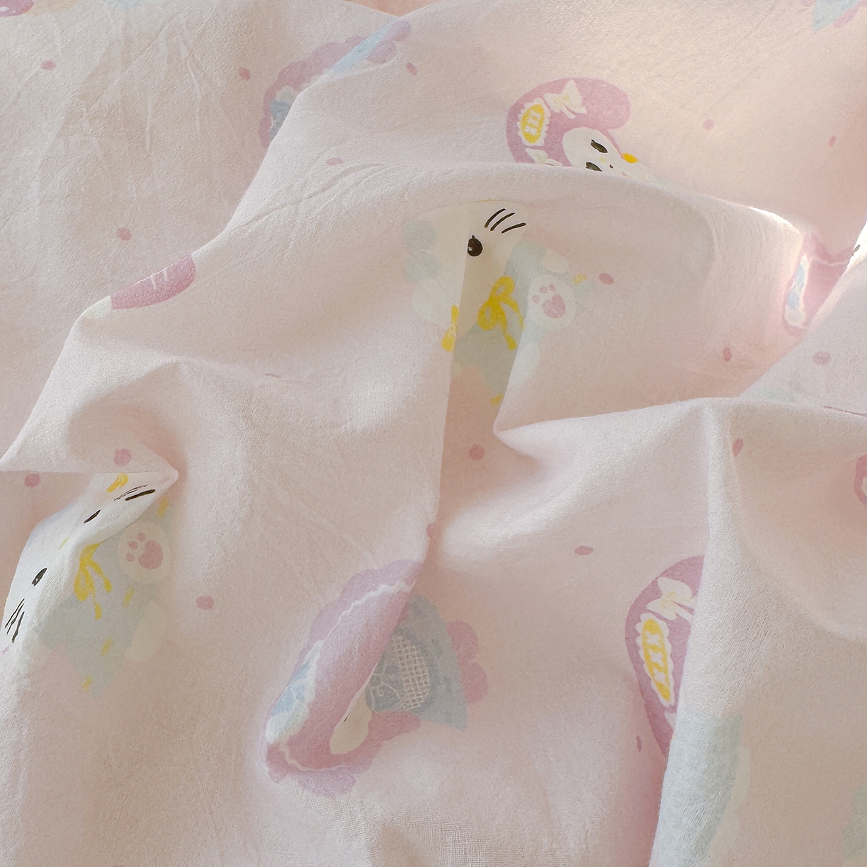 91家纺网 家纺一手货源 找家纺 颜选 2026新款仿棉105克加厚水洗棉四件套-有买家秀 少女萌宠