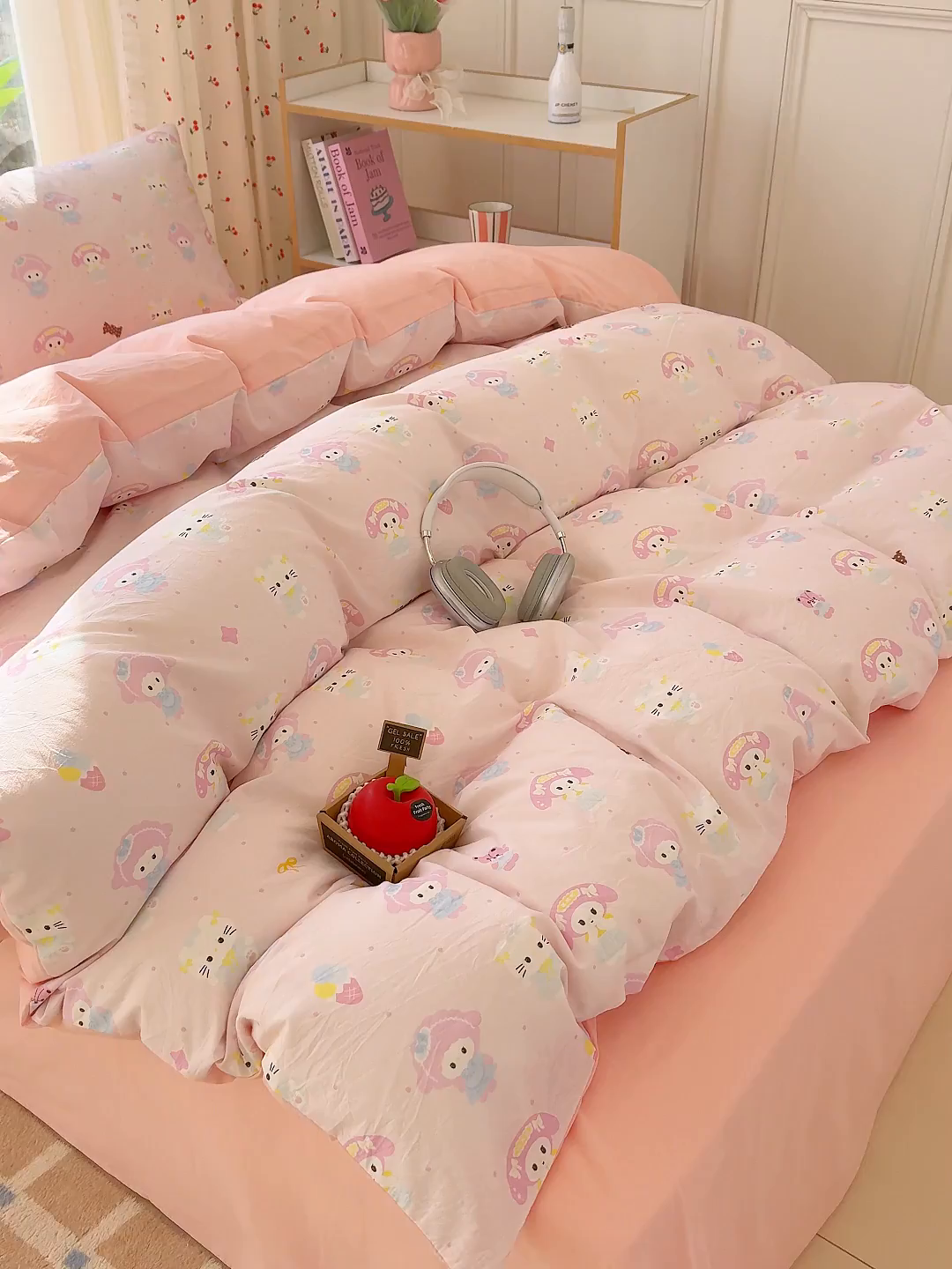 91家纺网 家纺一手货源 找家纺 颜选 2026新款仿棉105克加厚水洗棉四件套-有买家秀 少女萌宠