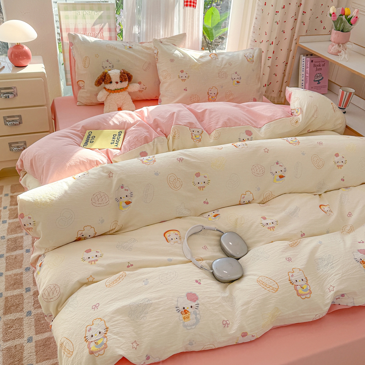 91家纺网 家纺一手货源 找家纺 颜选 2026新款仿棉105克加厚水洗棉四件套-有买家秀 喵喵时光