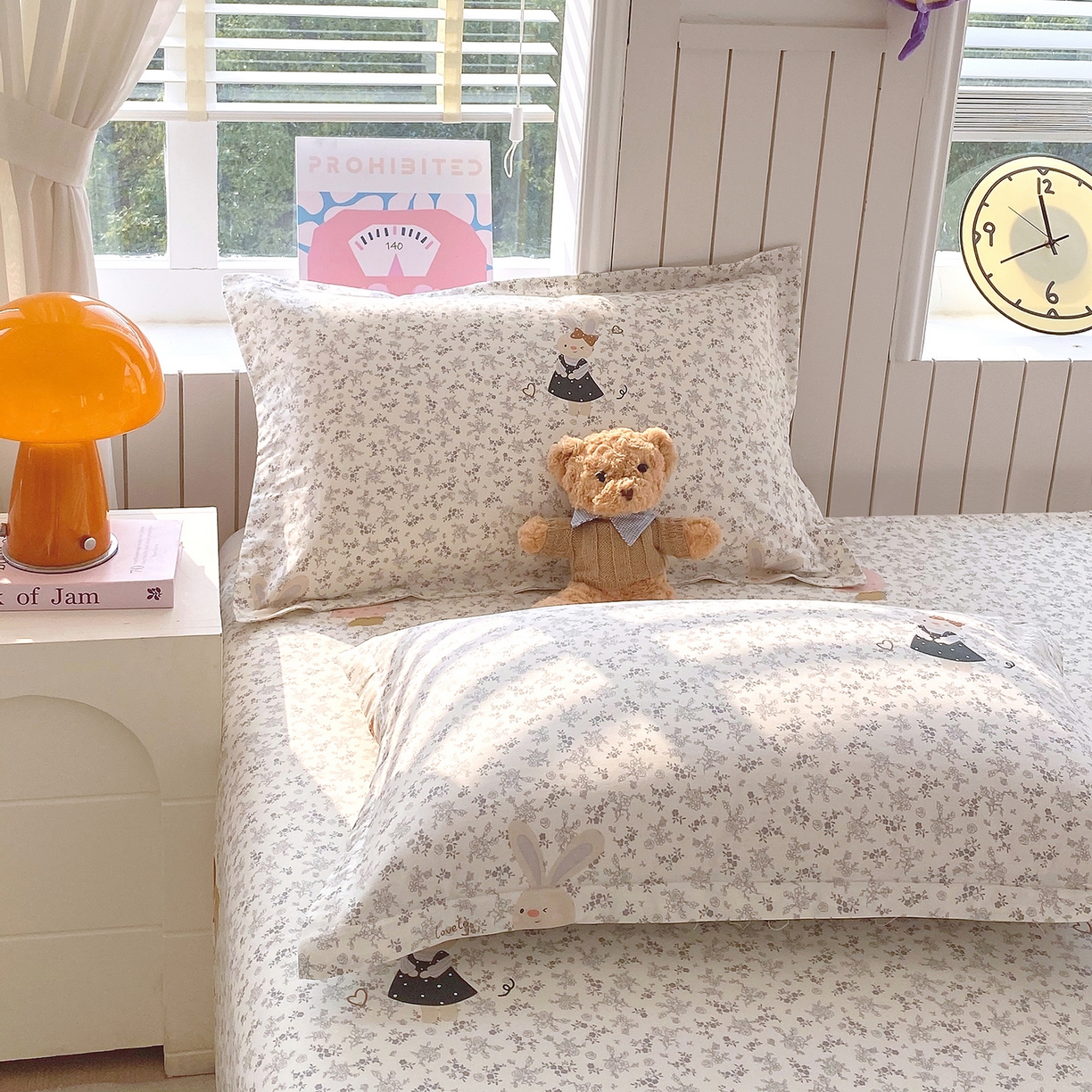 91家纺网 家纺一手货源 找家纺 金丝兔 2026春夏新款纯棉全棉单枕套 吉吉兔