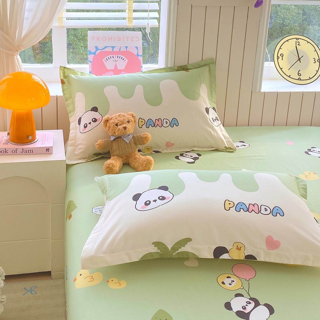 91家纺网 家纺一手货源 找家纺 金丝兔 2026春夏新款纯棉全棉单枕套 熊猫鸭鸭