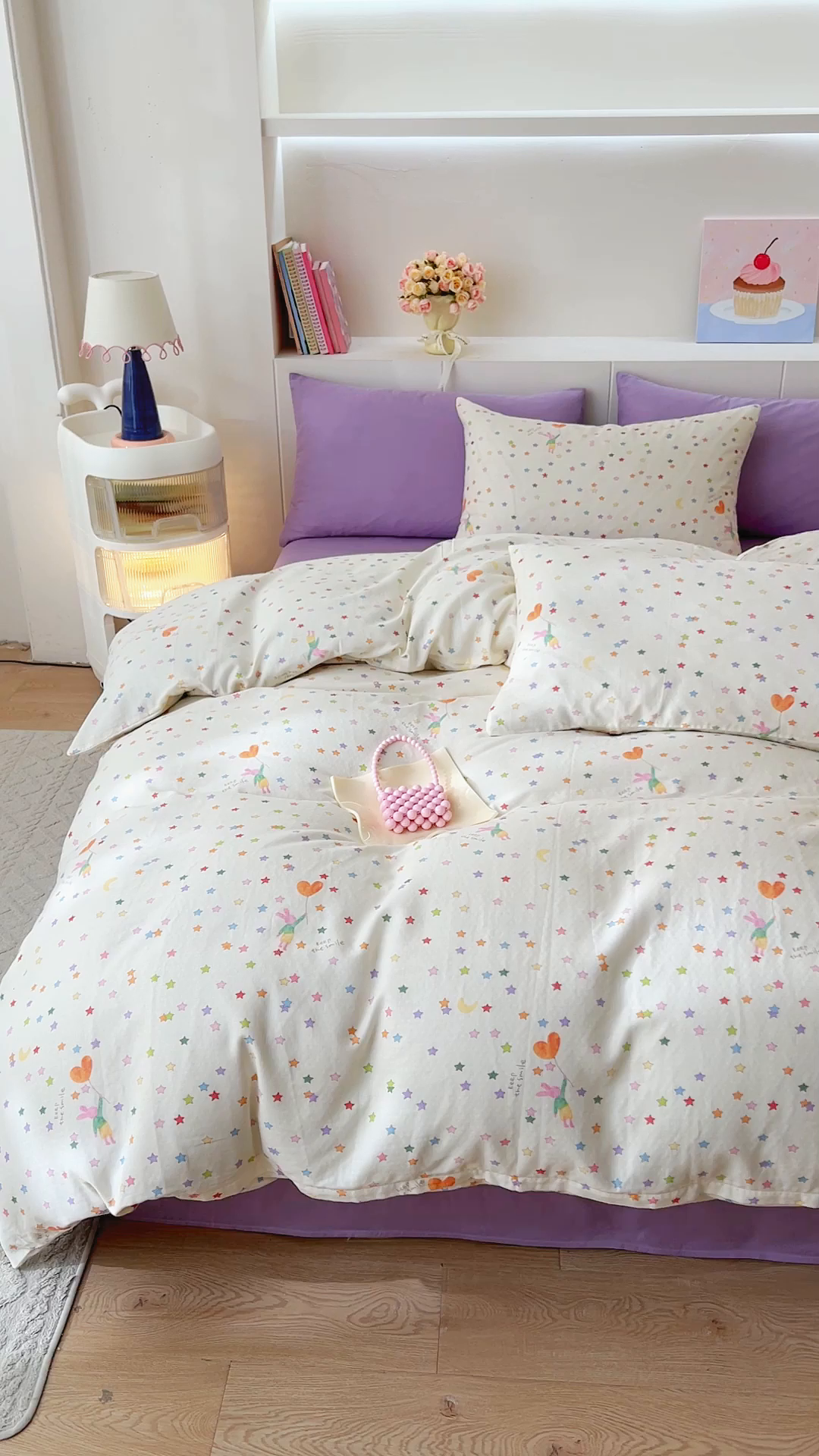 91家纺网 家纺一手货源 找家纺 DoDo 兜兜 2026新款全棉纯棉小温暖双层纱单被套单品被套被套单件（可定做尺寸） 缤纷小兔