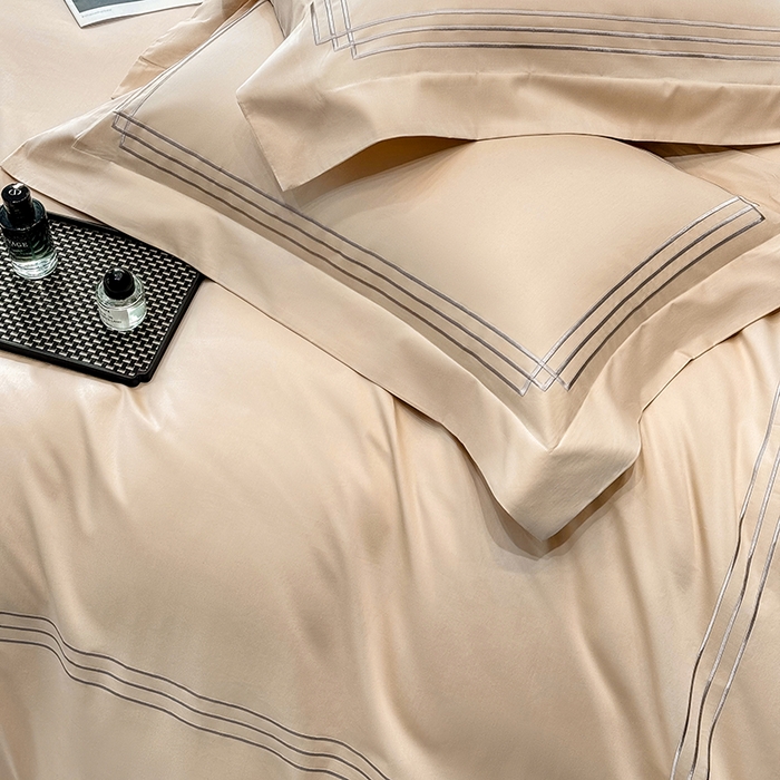 91家纺网 家纺一手货源 找家纺 星蕴家纺 2026新款100s贡缎长绒棉四件套-简爱 简爱-香槟金