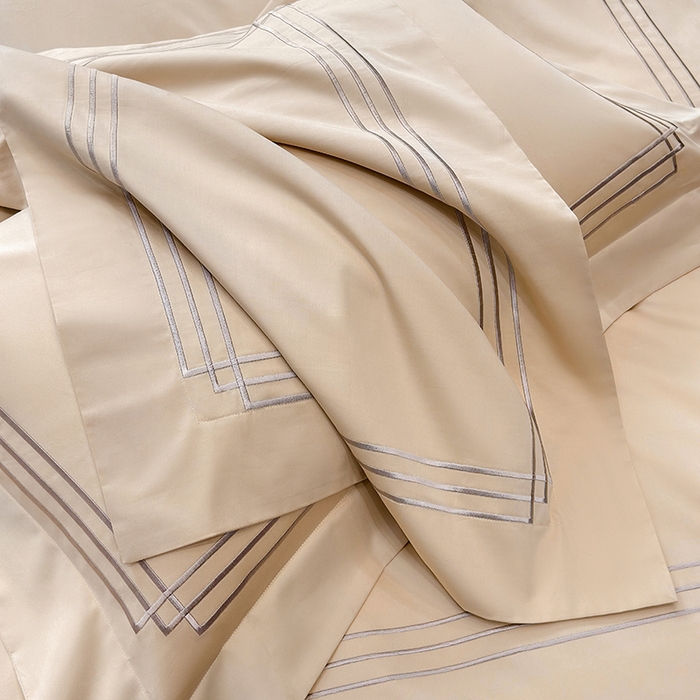 91家纺网 家纺一手货源 找家纺 星蕴家纺 2026新款100s贡缎长绒棉四件套-简爱 简爱-香槟金