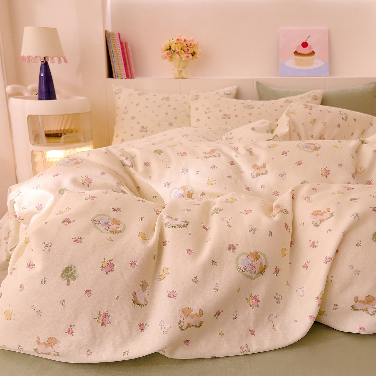 DoDo 兜兜 2026新款全棉纯棉小温暖双层纱单被套单品被套被套单件（可定做尺寸） 春日小狗