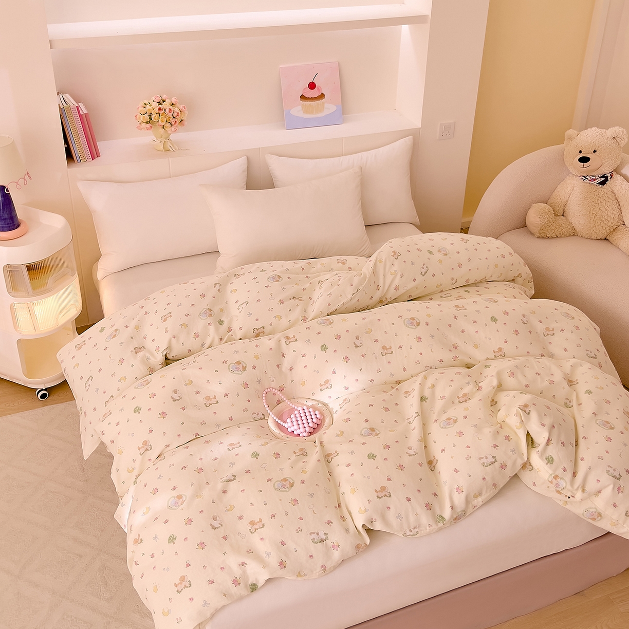 91家纺网 家纺一手货源 找家纺 DoDo 兜兜 2026新款全棉纯棉小温暖双层纱单被套单品被套被套单件（可定做尺寸） 春日小狗