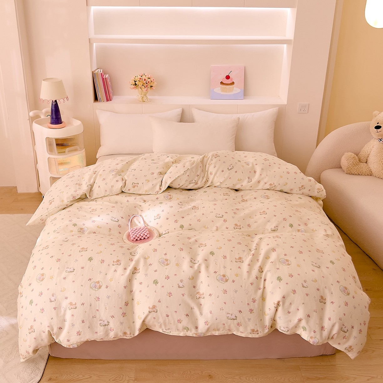 91家纺网 家纺一手货源 找家纺 DoDo 兜兜 2026新款全棉纯棉小温暖双层纱单被套单品被套被套单件（可定做尺寸） 春日小狗