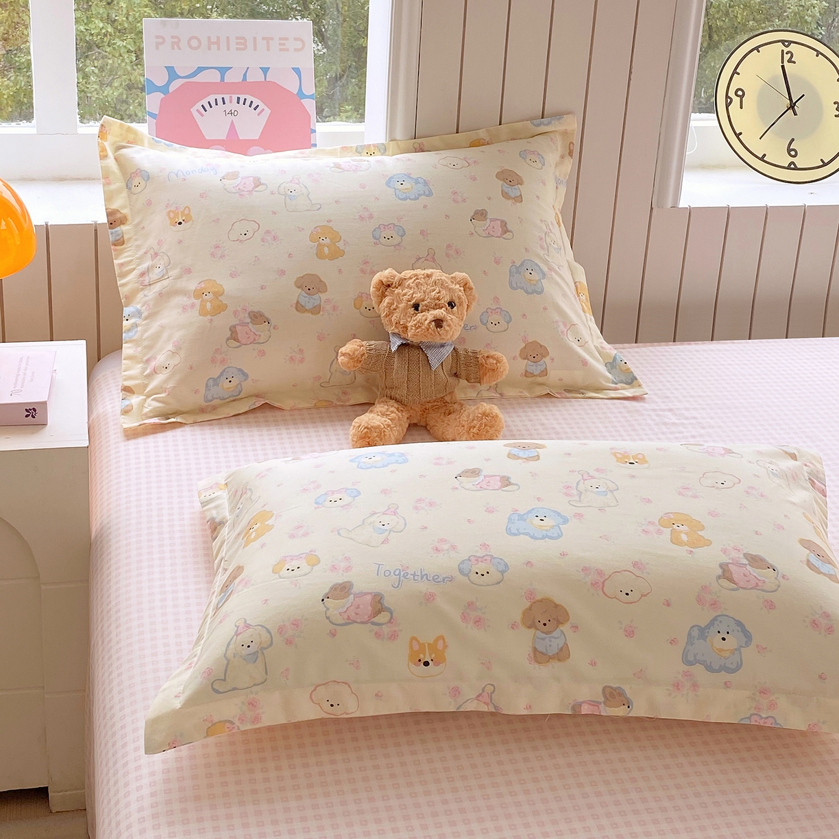 金丝兔 2026春夏新款纯棉全棉单枕套 萌宠乐园