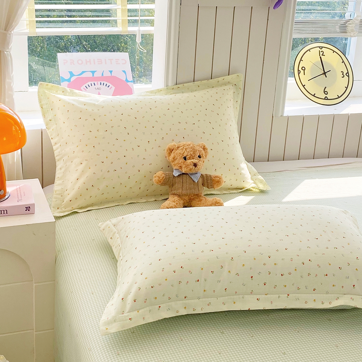 金丝兔 2026春夏新款纯棉全棉单枕套 泡芙小花