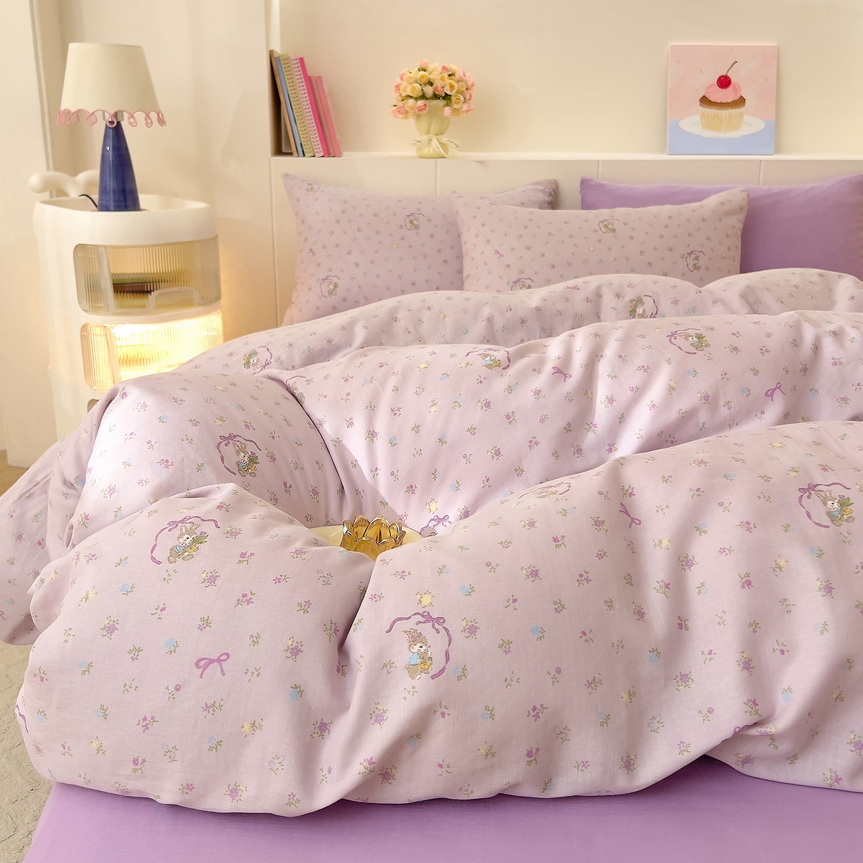 DoDo 兜兜 2026新款全棉纯棉小温暖双层纱单被套单品被套被套单件（可定做尺寸） 蝴蝶兔兔