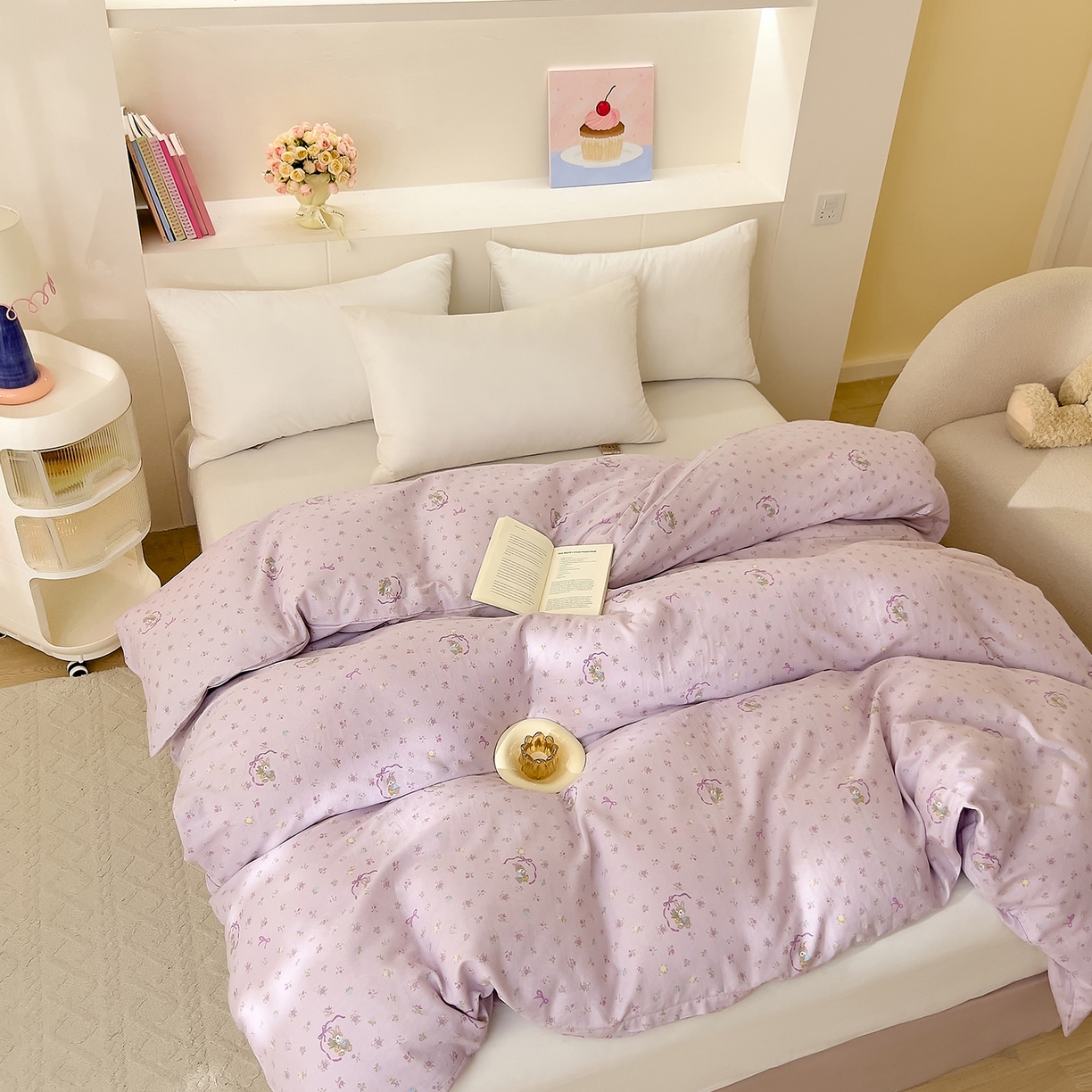 91家纺网 家纺一手货源 找家纺 DoDo 兜兜 2026新款全棉纯棉小温暖双层纱单被套单品被套被套单件（可定做尺寸） 蝴蝶兔兔