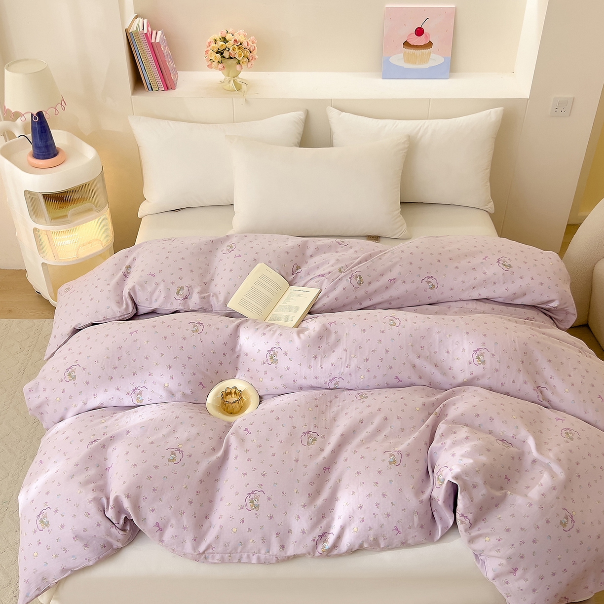 91家纺网 家纺一手货源 找家纺 DoDo 兜兜 2026新款全棉纯棉小温暖双层纱单被套单品被套被套单件（可定做尺寸） 蝴蝶兔兔