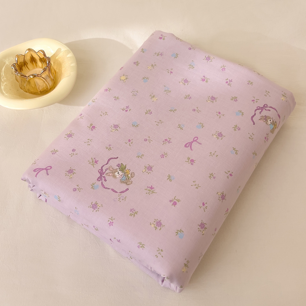 91家纺网 家纺一手货源 找家纺 DoDo 兜兜 2026新款全棉纯棉小温暖双层纱单被套单品被套被套单件（可定做尺寸） 蝴蝶兔兔