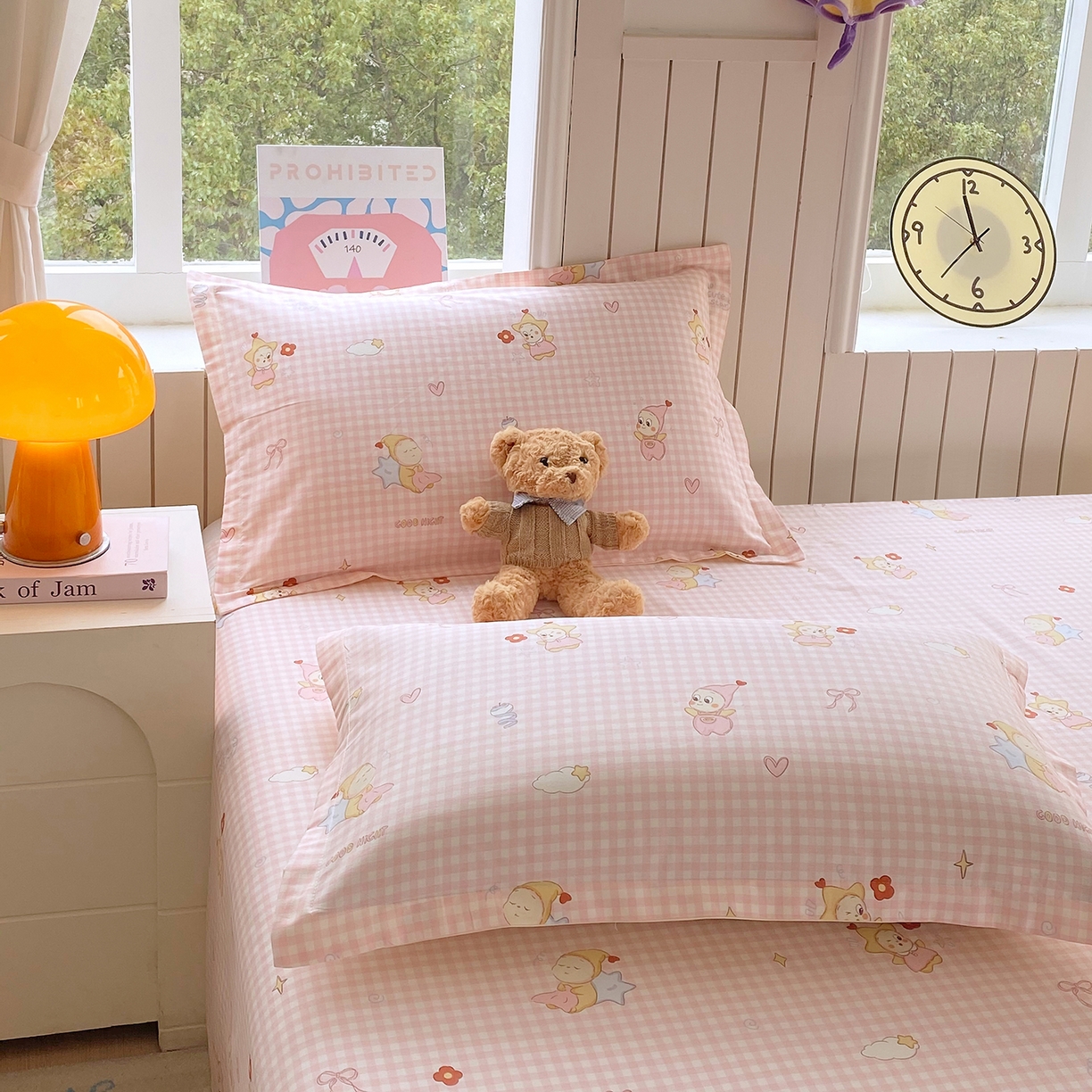 金丝兔 2026春夏新款纯棉全棉单枕套 甜梦精灵-粉