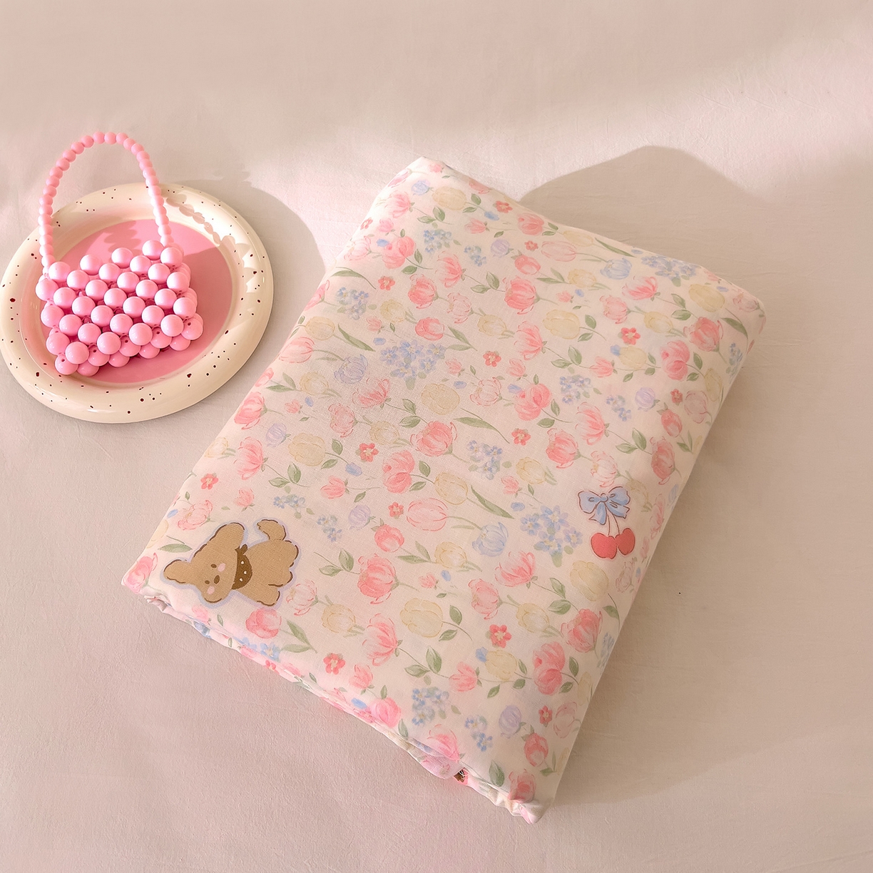 91家纺网 家纺一手货源 找家纺 DoDo 兜兜 2026新款全棉纯棉小温暖双层纱单被套单品被套被套单件（可定做尺寸） 花园小狗