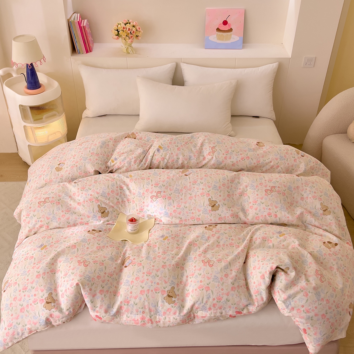 91家纺网 家纺一手货源 找家纺 DoDo 兜兜 2026新款全棉纯棉小温暖双层纱单被套单品被套被套单件（可定做尺寸） 花园小狗