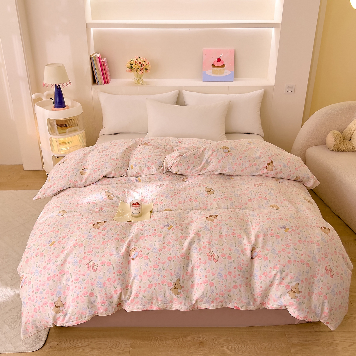 91家纺网 家纺一手货源 找家纺 DoDo 兜兜 2026新款全棉纯棉小温暖双层纱单被套单品被套被套单件（可定做尺寸） 花园小狗