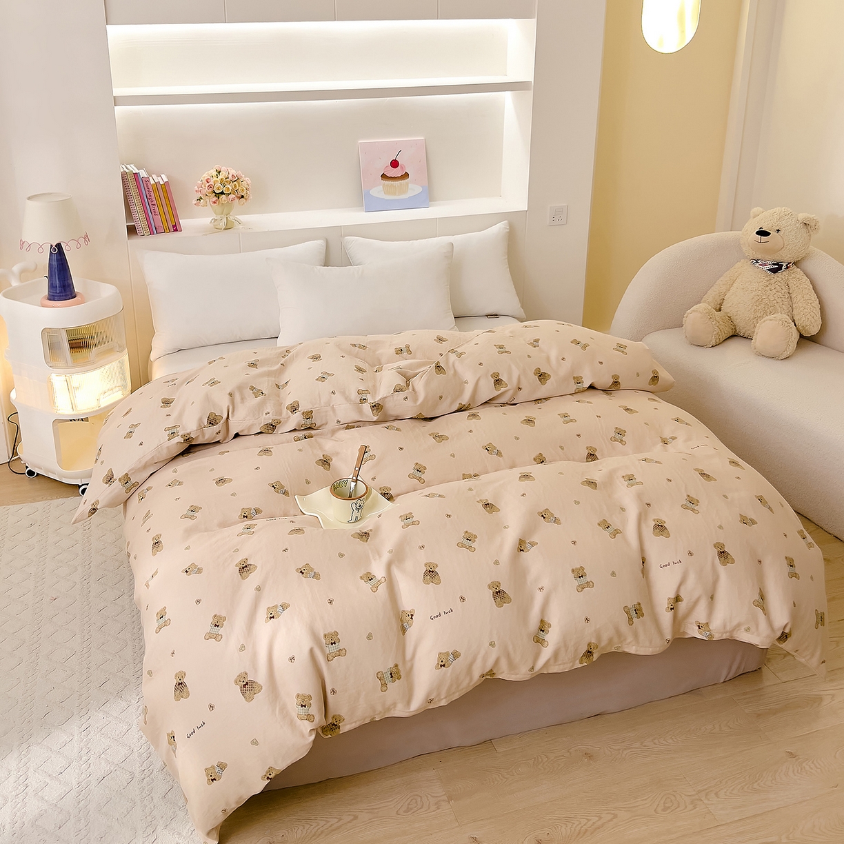 91家纺网 家纺一手货源 找家纺 DoDo 兜兜 2026新款全棉纯棉小温暖双层纱单被套单品被套被套单件（可定做尺寸） 可可熊