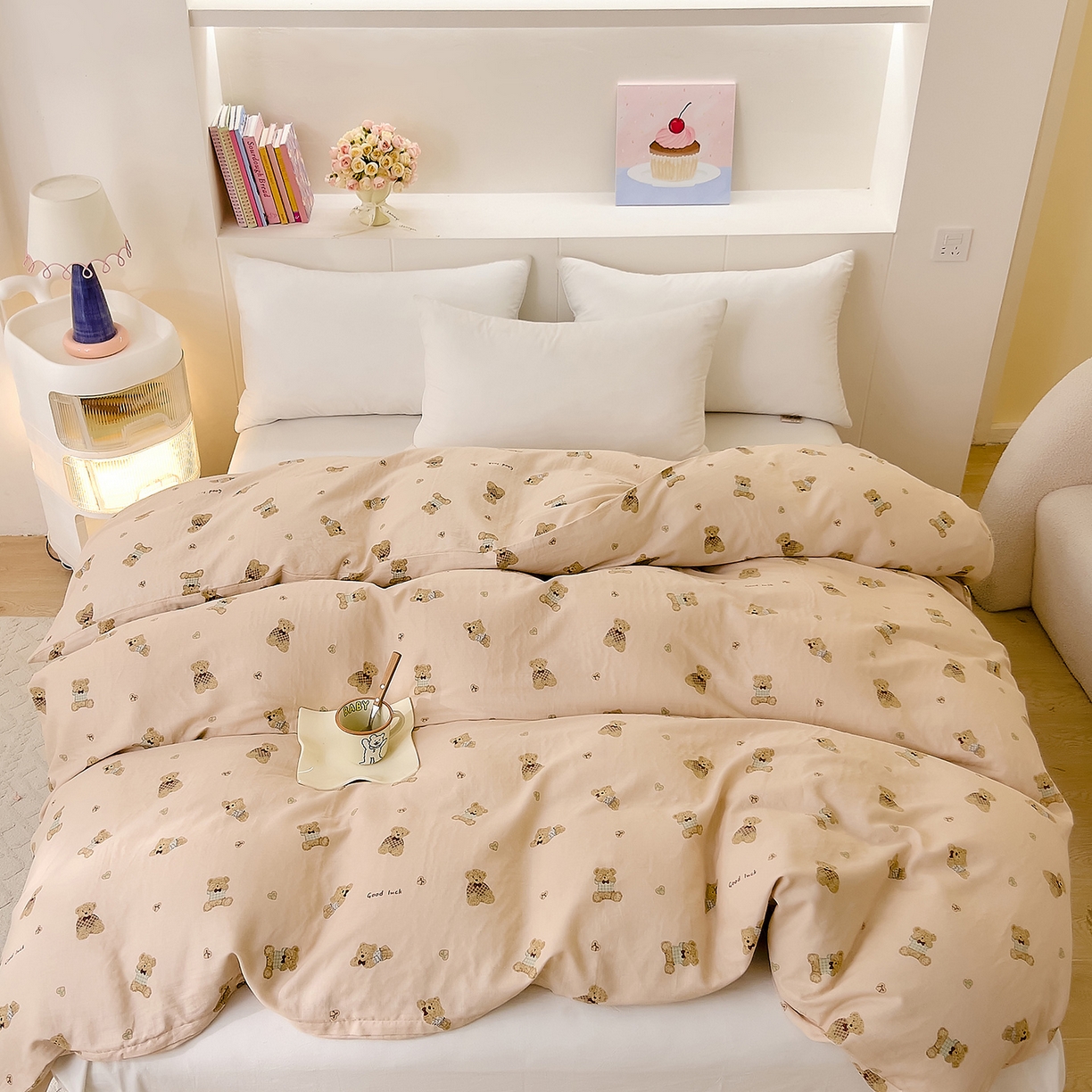 91家纺网 家纺一手货源 找家纺 DoDo 兜兜 2026新款全棉纯棉小温暖双层纱单被套单品被套被套单件（可定做尺寸） 可可熊