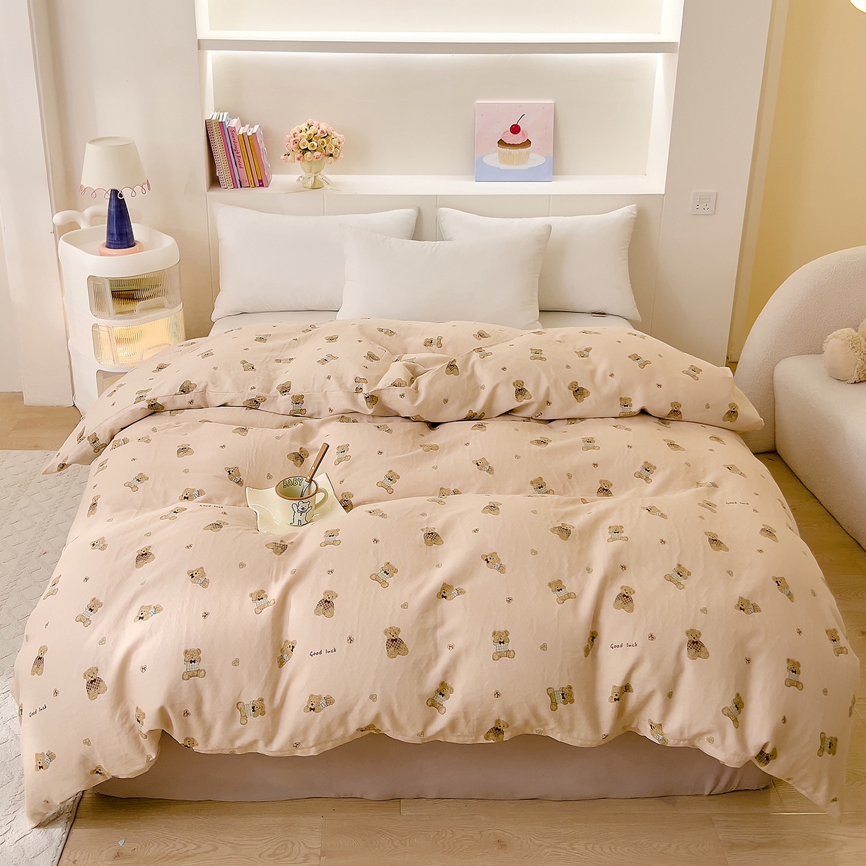 91家纺网 家纺一手货源 找家纺 DoDo 兜兜 2026新款全棉纯棉小温暖双层纱单被套单品被套被套单件（可定做尺寸） 可可熊