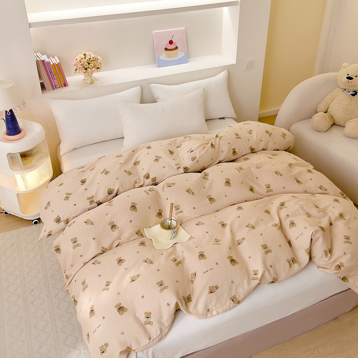 91家纺网 家纺一手货源 找家纺 DoDo 兜兜 2026新款全棉纯棉小温暖双层纱单被套单品被套被套单件（可定做尺寸） 可可熊