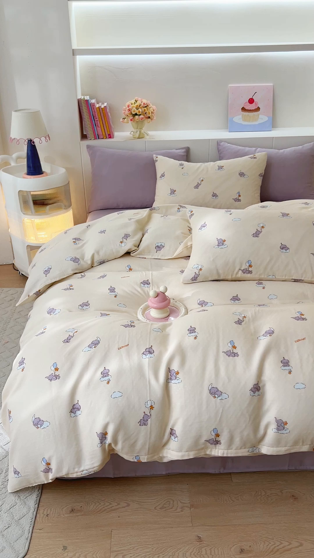 91家纺网 家纺一手货源 找家纺 DoDo 兜兜 2026新款全棉纯棉小温暖双层纱单被套单品被套被套单件（可定做尺寸） 气球小象