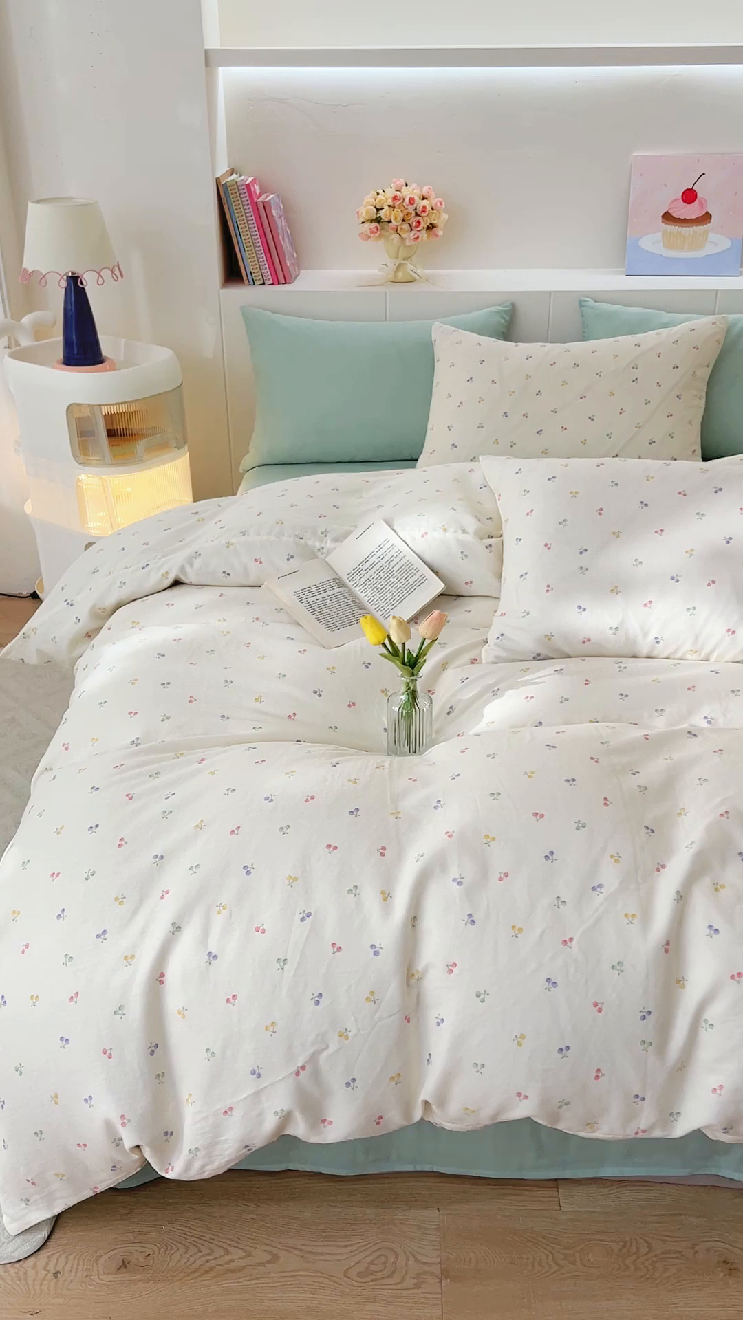 91家纺网 家纺一手货源 找家纺 DoDo 兜兜 2026新款全棉纯棉小温暖双层纱单被套单品被套被套单件（可定做尺寸） 五彩樱桃