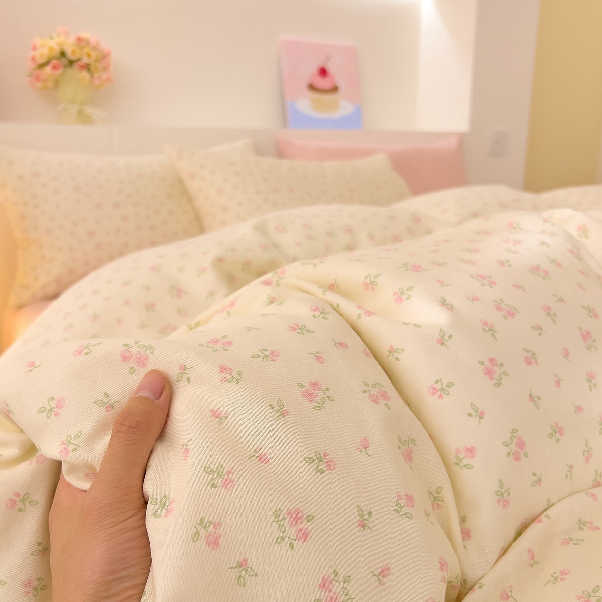 91家纺网 家纺一手货源 找家纺 DoDo 兜兜 2026新款全棉纯棉小温暖双层纱单被套单品被套被套单件（可定做尺寸） 邂逅-粉