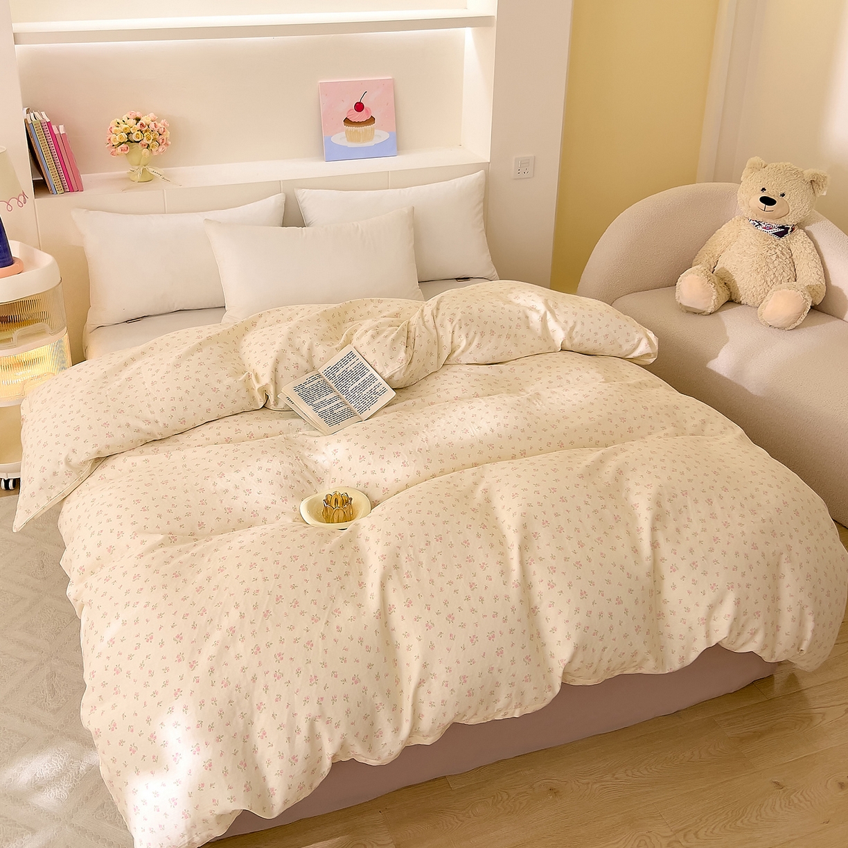 91家纺网 家纺一手货源 找家纺 DoDo 兜兜 2026新款全棉纯棉小温暖双层纱单被套单品被套被套单件（可定做尺寸） 邂逅-粉