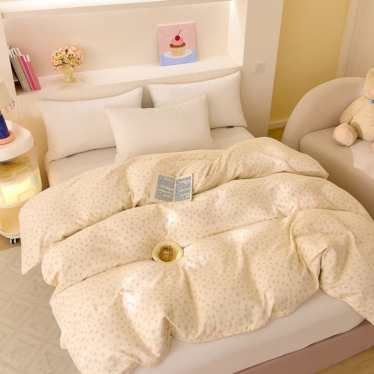 91家纺网 家纺一手货源 找家纺 DoDo 兜兜 2026新款全棉纯棉小温暖双层纱单被套单品被套被套单件（可定做尺寸） 邂逅-粉