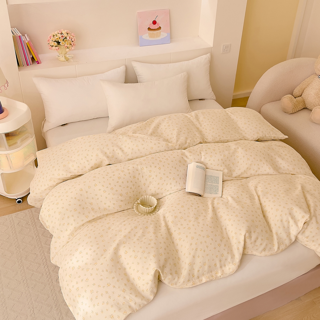 91家纺网 家纺一手货源 找家纺 DoDo 兜兜 2026新款全棉纯棉小温暖双层纱单被套单品被套被套单件（可定做尺寸） 邂逅-黄