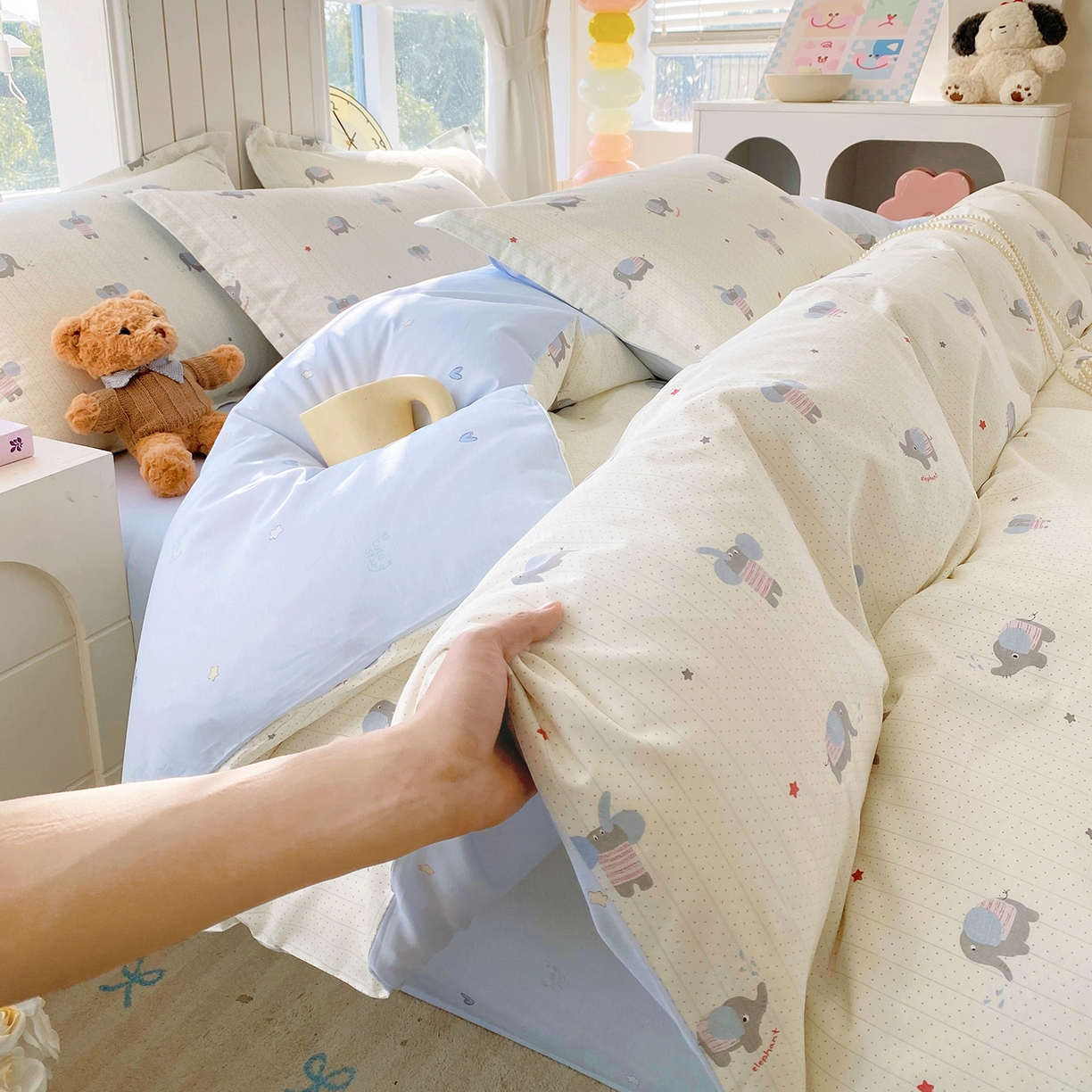 91家纺网 家纺一手货源 找家纺 （总）金丝兔 2026新款ins新疆全棉印花小清新纯棉单被套（提供买家秀和质检报告）