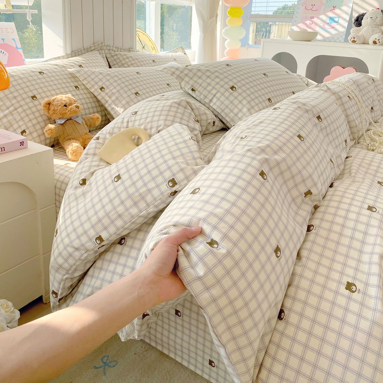 91家纺网 家纺一手货源 找家纺 （总）金丝兔 2026新款ins新疆全棉印花小清新纯棉单被套（提供买家秀和质检报告）