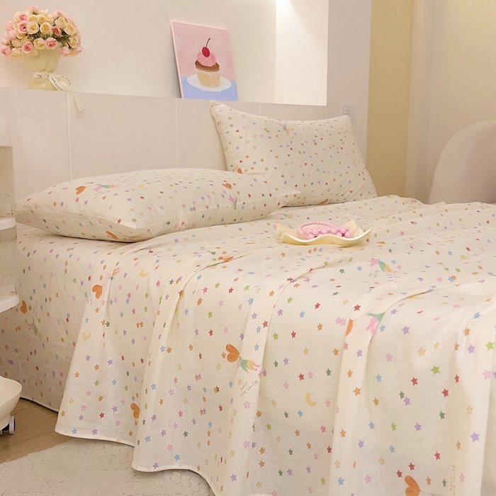 91家纺网 家纺一手货源 找家纺 （总）DoDo 兜兜 2026新款全棉纯棉小温暖双层纱系列单床单【可定做尺寸】