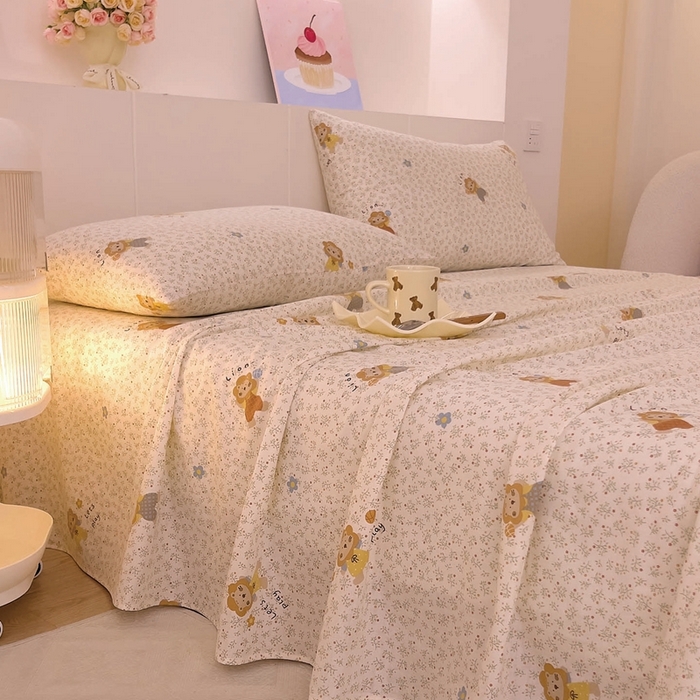 91家纺网 家纺一手货源 找家纺 （总）DoDo 兜兜 2026新款全棉纯棉小温暖双层纱系列单床单【可定做尺寸】