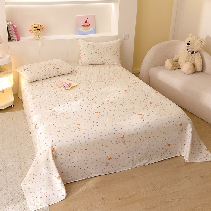 91家纺网 家纺一手货源 找家纺 （总）DoDo 兜兜 2026新款全棉纯棉小温暖双层纱系列单床单【可定做尺寸】