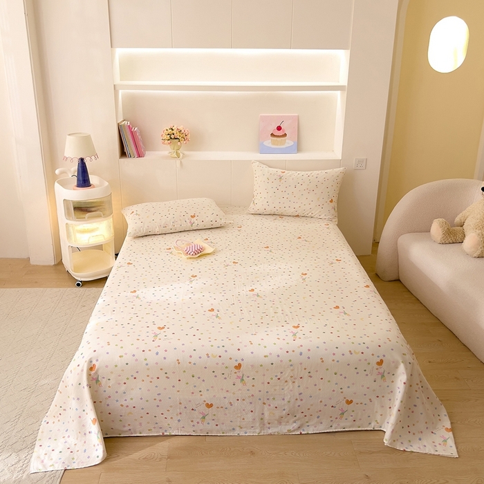 91家纺网 家纺一手货源 找家纺 （总）DoDo 兜兜 2026新款全棉纯棉小温暖双层纱系列单床单【可定做尺寸】