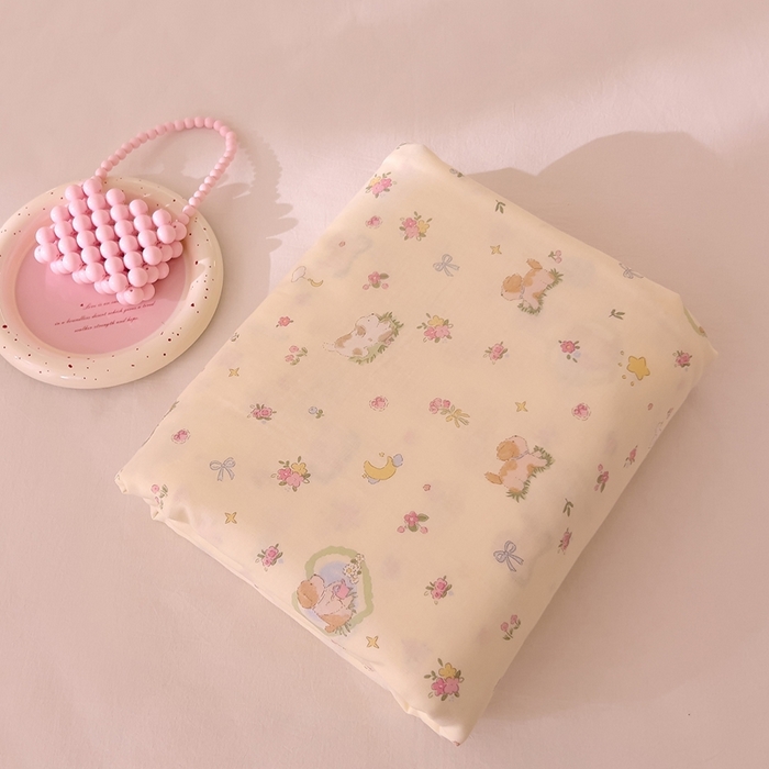 91家纺网 家纺一手货源 找家纺 DoDo 兜兜 2026新款全棉纯棉小温暖双层纱系列单床单【可定做尺寸】春日小狗