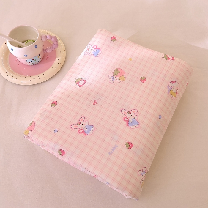 91家纺网 家纺一手货源 找家纺 DoDo 兜兜 2026新款全棉纯棉小温暖双层纱系列单床单【可定做尺寸】格子兔