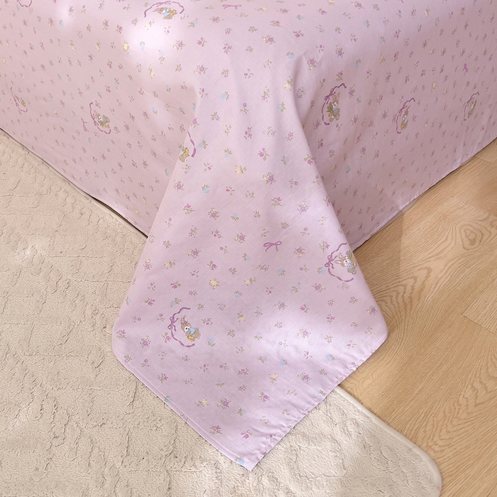 91家纺网 家纺一手货源 找家纺 DoDo 兜兜 2026新款全棉纯棉小温暖双层纱系列单床单【可定做尺寸】蝴蝶兔兔