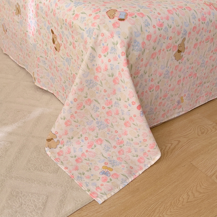 91家纺网 家纺一手货源 找家纺 DoDo 兜兜 2026新款全棉纯棉小温暖双层纱系列单床单【可定做尺寸】花园小狗