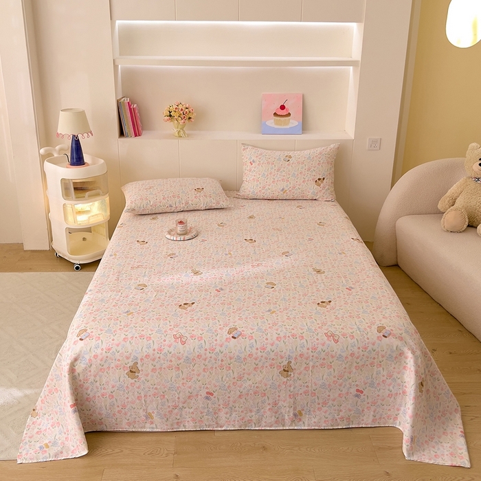 91家纺网 家纺一手货源 找家纺 DoDo 兜兜 2026新款全棉纯棉小温暖双层纱系列单床单【可定做尺寸】花园小狗