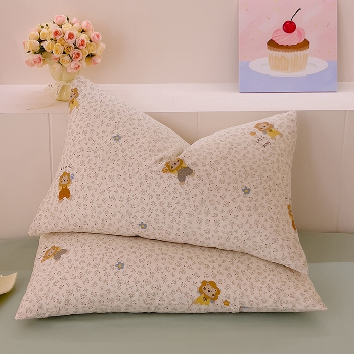 91家纺网 家纺一手货源 找家纺 DoDo 兜兜 2026新款全棉纯棉小温暖双层纱系列单床单【可定做尺寸】萌萌狮