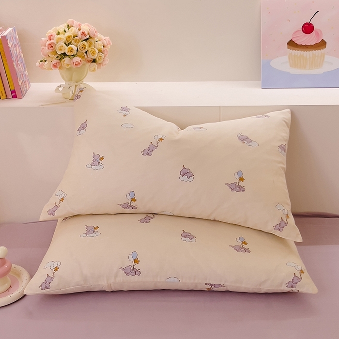 91家纺网 家纺一手货源 找家纺 DoDo 兜兜 2026新款全棉纯棉小温暖双层纱系列单床单【可定做尺寸】气球小象