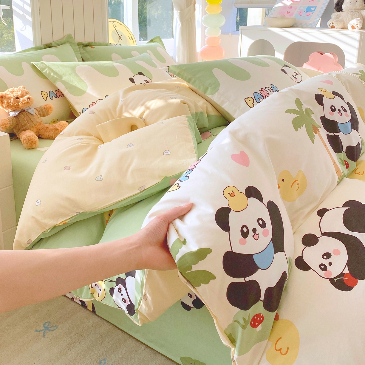 91家纺网 家纺一手货源 找家纺 （总）金丝兔 2026新款ins新疆全棉印花小清新纯棉单被套（提供买家秀和质检报告）