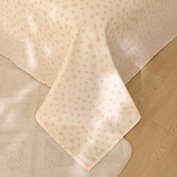 91家纺网 家纺一手货源 找家纺 DoDo 兜兜 2026新款全棉纯棉小温暖双层纱系列单床单【可定做尺寸】邂逅-粉