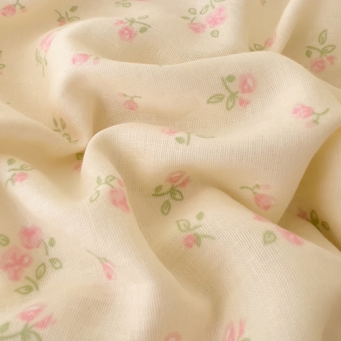 91家纺网 家纺一手货源 找家纺 DoDo 兜兜 2026新款全棉纯棉小温暖双层纱系列单床单【可定做尺寸】邂逅-粉