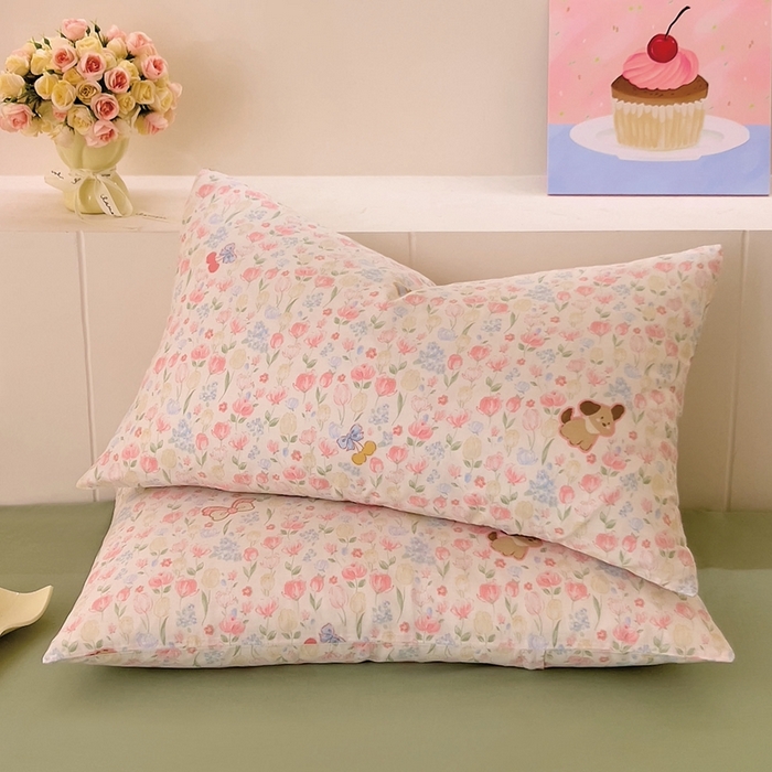 91家纺网 家纺一手货源 找家纺 （总）DoDo 兜兜 2026新款全棉纯棉小温暖双层纱系列单枕套【可定做尺寸】