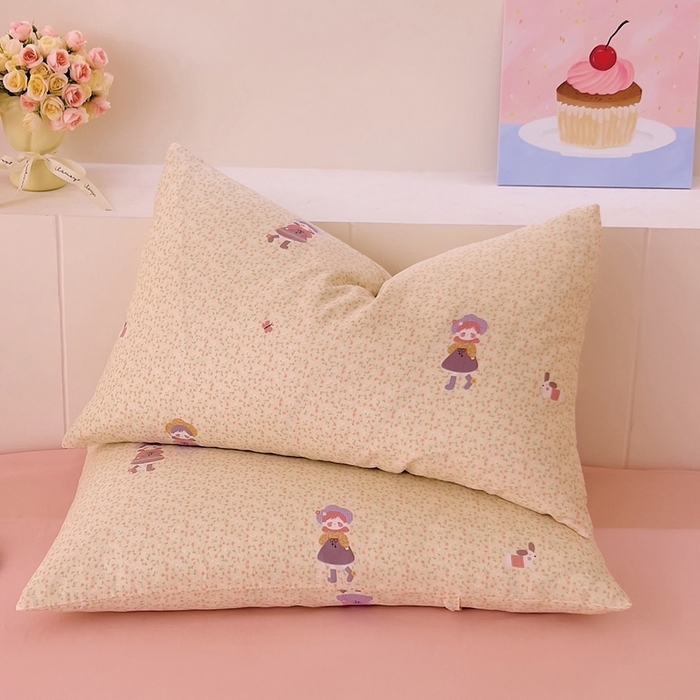 DoDo 兜兜 2026新款全棉纯棉小温暖双层纱系列单枕套【可定做尺寸】春日女孩