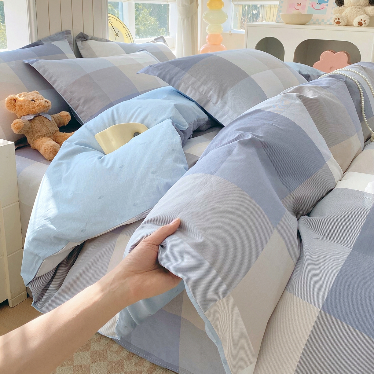 金丝兔 2026新款ins新疆全棉印花小清新纯棉单被套（提供买家秀和质检报告） 格韵-灰